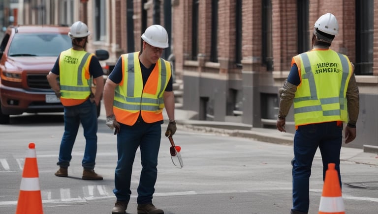 A group of crew members receiving practical training on heavy drilling equipment.