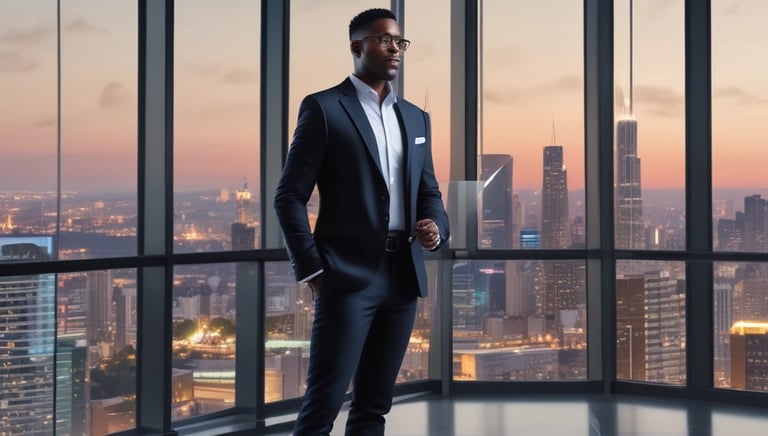 Woman reviewing documents with a satisfied expression against a backdrop of organized filing systems.