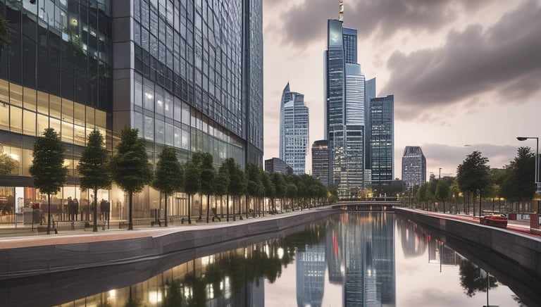 Business partners shaking hands in a modern office environment