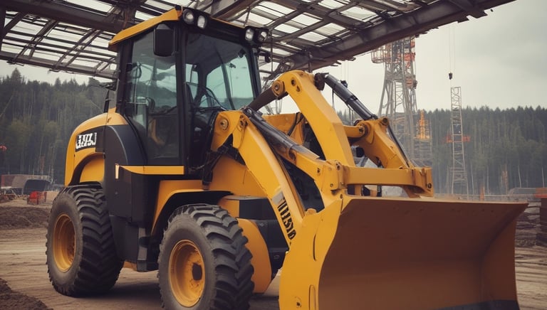 A vibrant outdoor event setup with speakers, colorful lights, and a decorated stage.