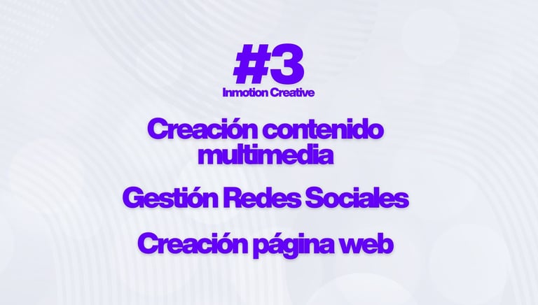 Inmotion Creative services including multimedia content creation, social media management, and web design.