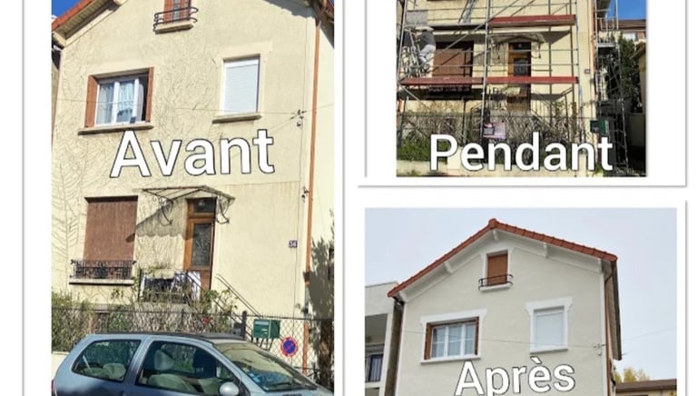 Ravalement de façade d'une maison-bretagne.
