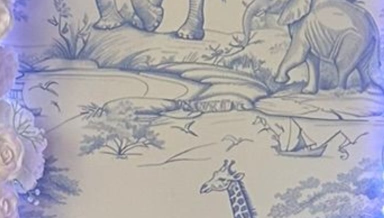 Elephant themed baby shower balloon backdrop in Liverpool