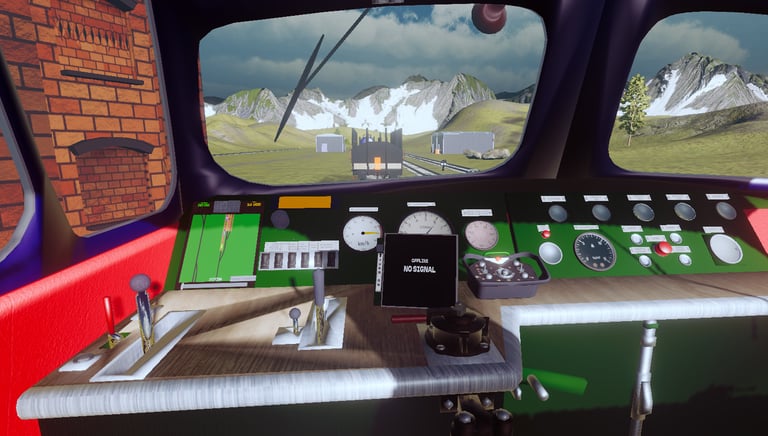 Tåg kopplings simulator instrumentpanel