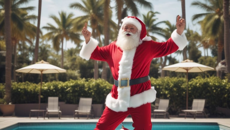 Close-up of Latin musical instruments like congas and maracas at a festive outdoor gathering.