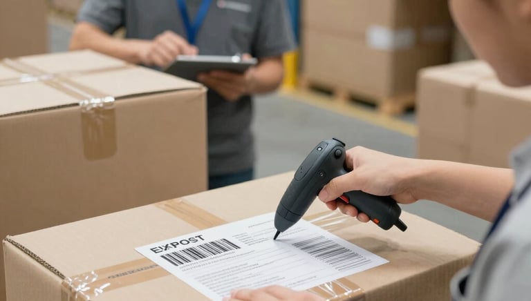 Stacks of eco-friendly packaged septic treatment tablets ready for shipment