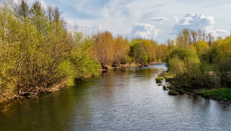 Río Órbigo en León, río pesquero