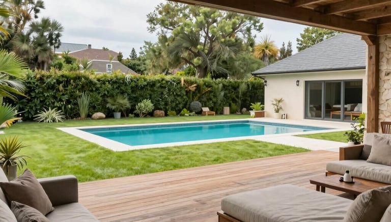 A cozy living room bathed in soft beige light, reflecting calm and comfort.
