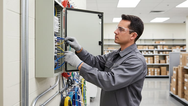 Light commercial electrical service panel work in Southwest Florida