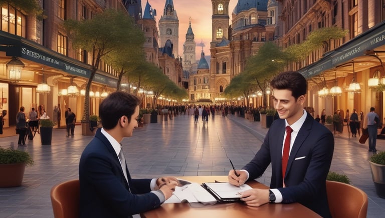 A busy airport tarmac with planes being serviced and ground crew coordinating operations.