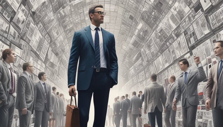 A group of executives engaged in a dynamic leadership workshop around a conference table.