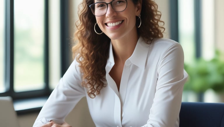 An individual reviewing career plans with a coach in a bright, welcoming space.