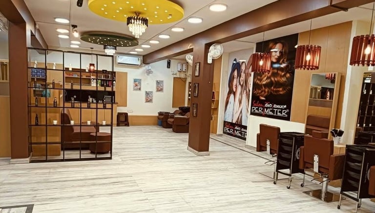 Hair coloring and highlights at affordable luxury salon