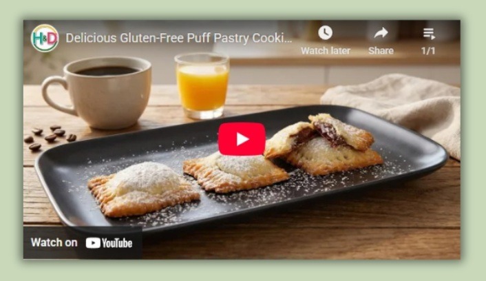 Puff pastry Gluten free cookies with chocolate cream recipe