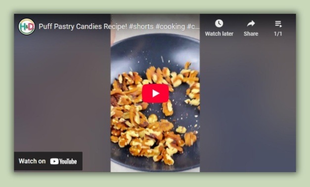 Easy puff pastry cookies with jam and walnuts