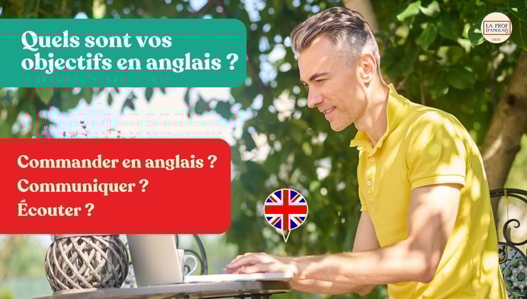 A man learning English Un homme qui apprends l'anglais