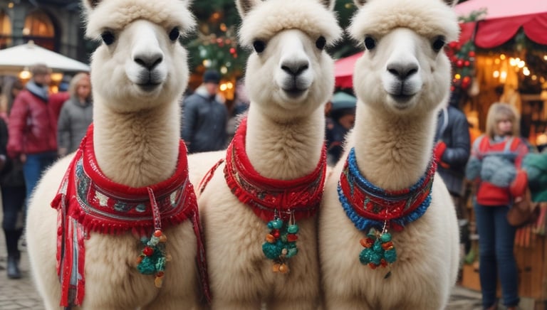 A group of people engaged in a crafting workshop, making holiday decorations together.