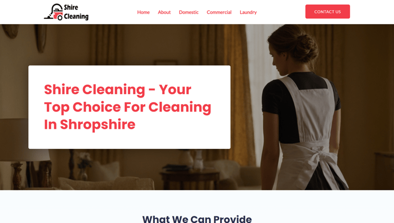 website design for shire cleaning based in shropshire