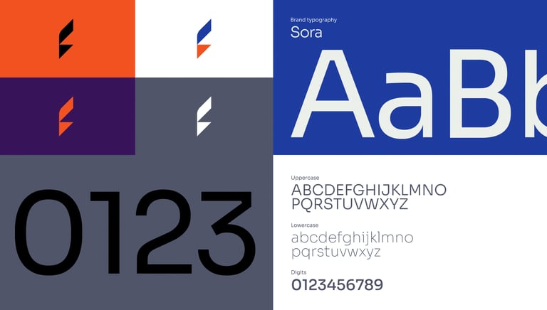 typography, colors and icons of the visual identity results