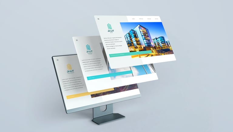 website mockup with visual identity jalit group