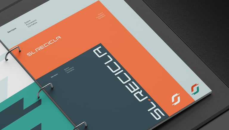 stationery with SL Recicla visual identity