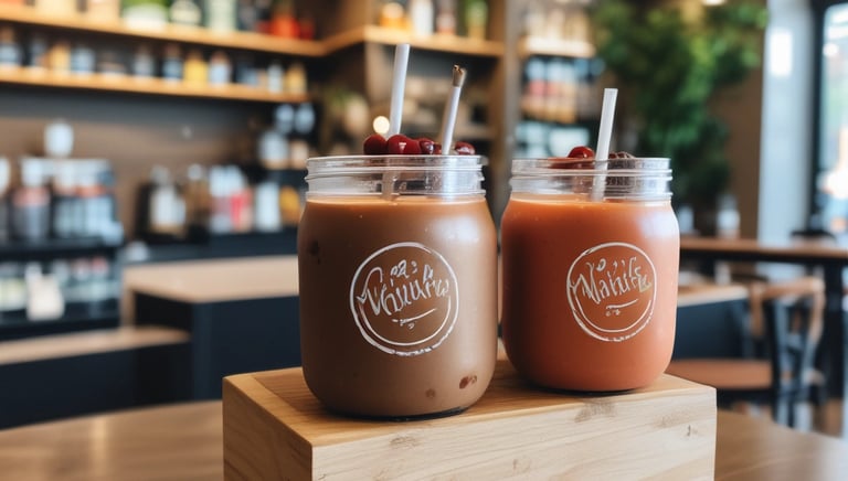 A 3D illustration featuring a series of shopping-related elements such as a shopping basket, a target, a lightbulb, a paper bag, and various charts or graphs. These objects are positioned on a dark green stepped platform, suggesting elements of business and marketing.