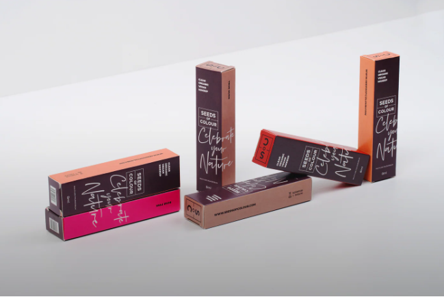 Seeds of Colour natural lip and cheek tints in biodegradable packaging.