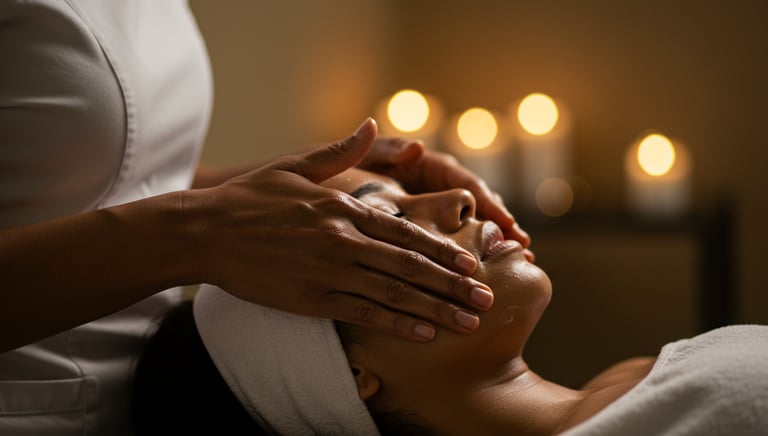 Woman having a facial