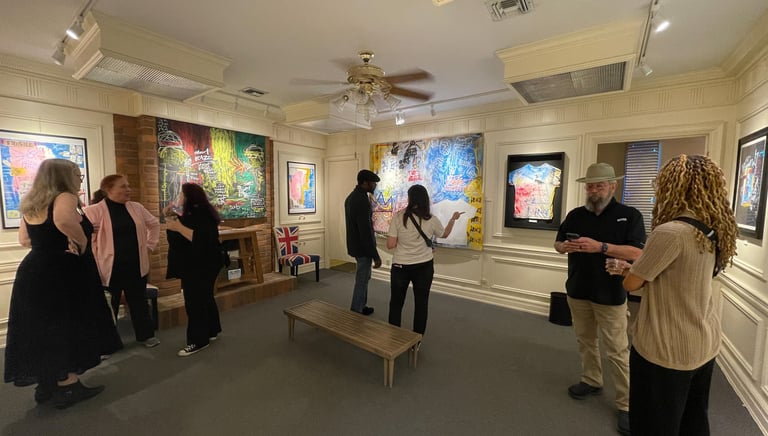 Falling Star Gallery's first artist of 2025, K.I., at the opening reception