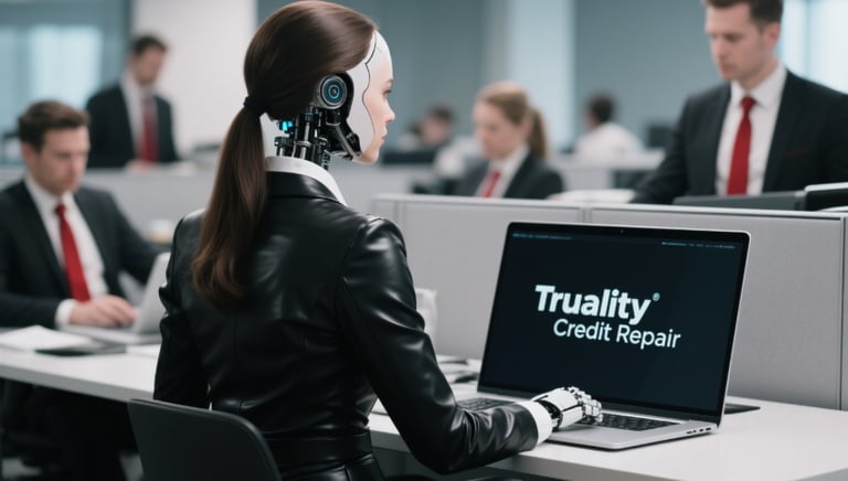 an office full of  credit repair representatives