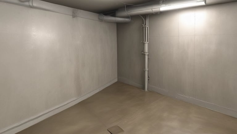 A well-sealed basement showcasing waterproofing techniques.