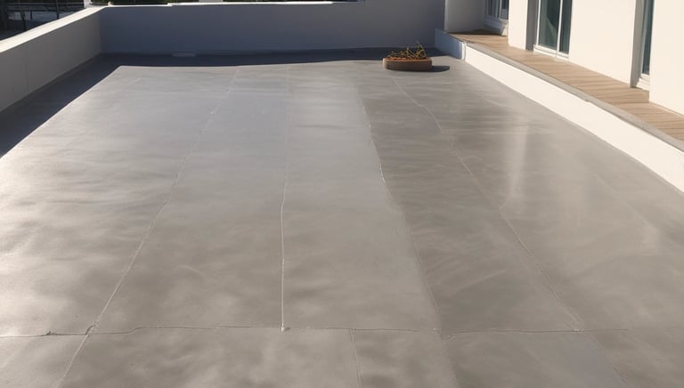 A terrace garden protected by waterproofing treatments.