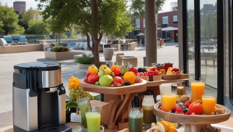 A beautifully arranged coffee setup with premium coffee beans and cups.