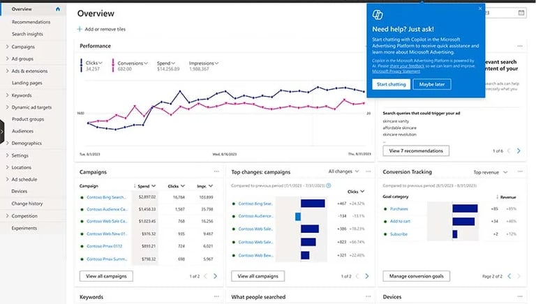 Bing Ads Interface