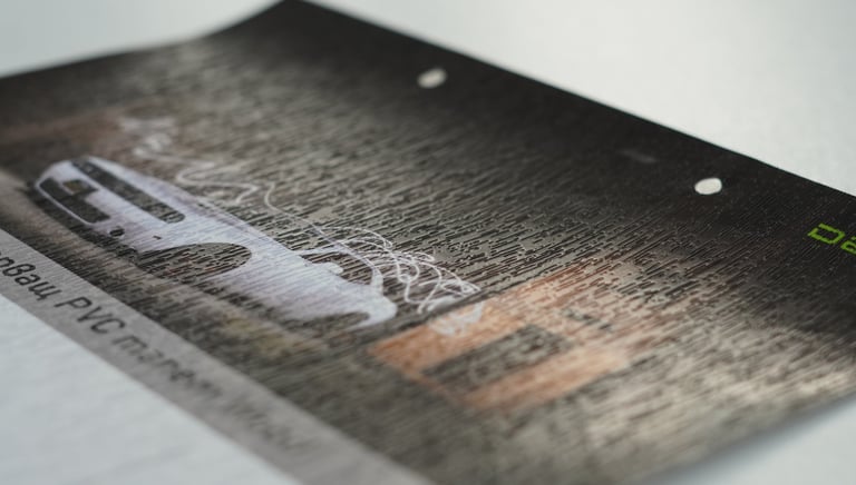 a picture of a car on a card