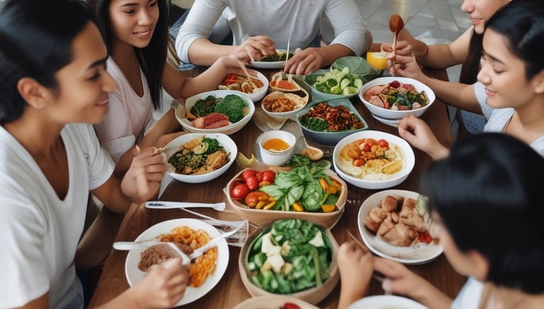 A vibrant group of diverse people enjoying a peaceful outdoor gathering.