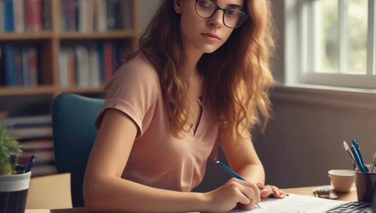 A friendly tax professional reviewing documents with a client in a cozy office.