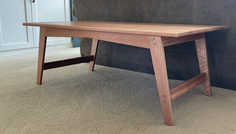 mid-century modern coffee table made with african mahogany