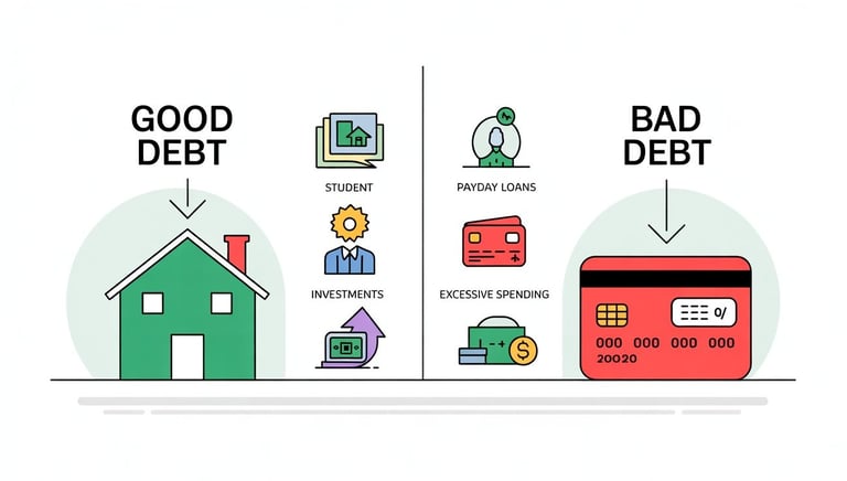 Good debt vs bad debt explained for financial literacy, making money online, and passive income