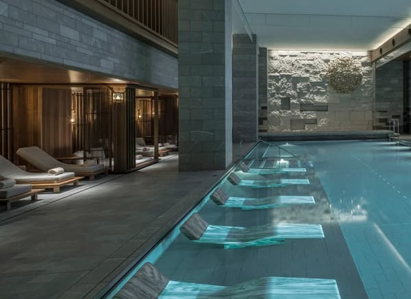 spa with indoor pool and luxury interior design