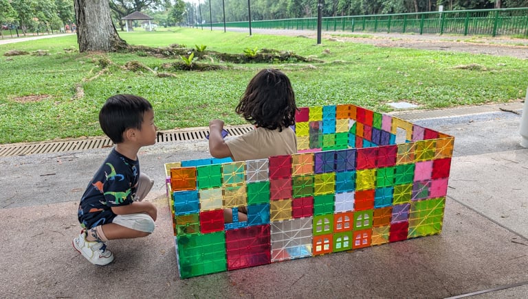 playing loose parts magnatiles connetix building with imagination teamwork