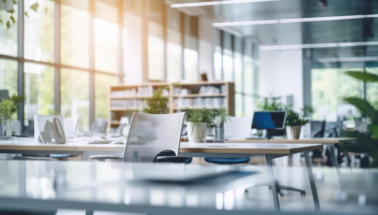 Professional office movers carefully packing and relocating furniture and equipment 