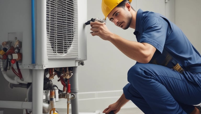 A sleek laptop screen displaying a vibrant, navy and electric blue website design.