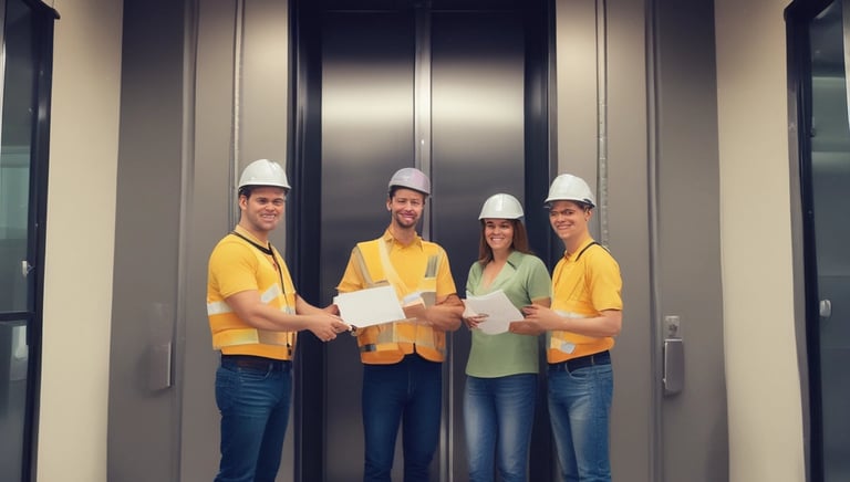 A technician performing maintenance on a lift.