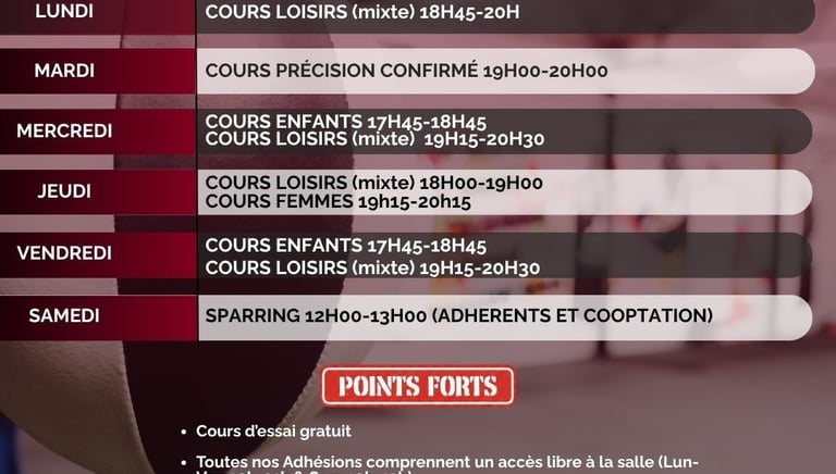 Agenda Précision Boxing Club
