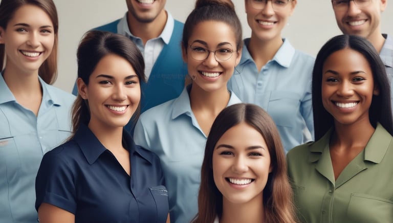 A person wearing a yellow uniform with green accents and a face mask stands in a store environment holding a smartphone displaying a logo. They have a lanyard with an ID card around their neck. To the side, a bright yellow banner promotes a shopping concept with the 'BIP BIP' logo and text in another language along with English, mentioning 'The ease of shopping anytime anywhere'. 'Tops market' is highlighted at the bottom of the banner.