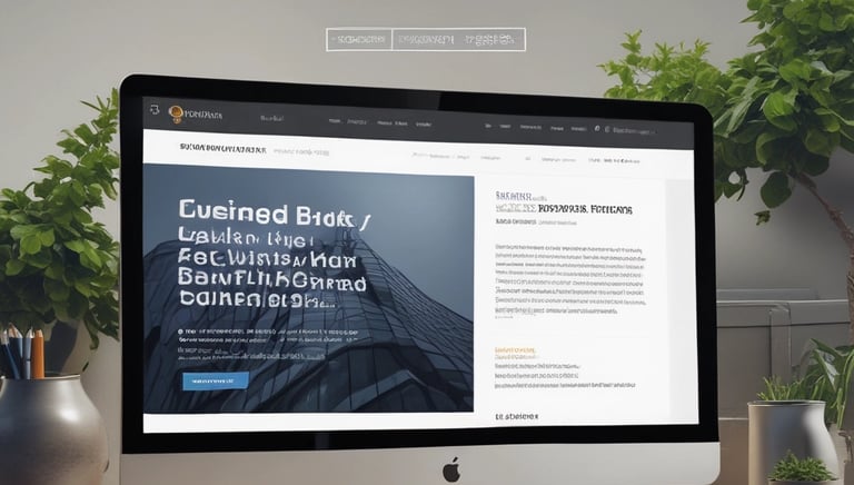 Before and after view of a website transformation with a dark navy background.