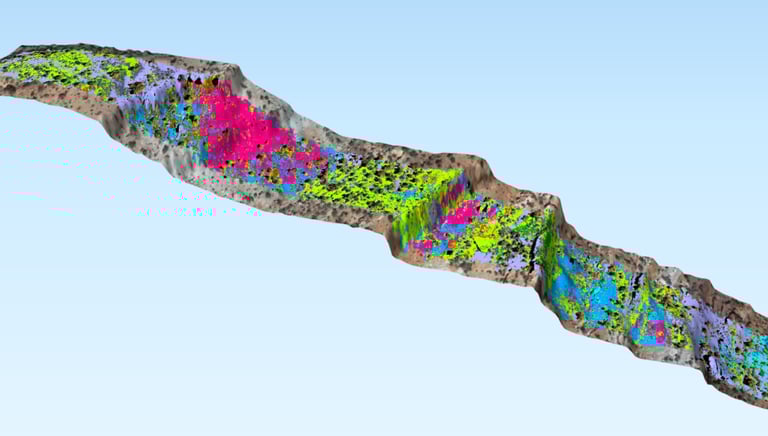 Open pit mine mineral map