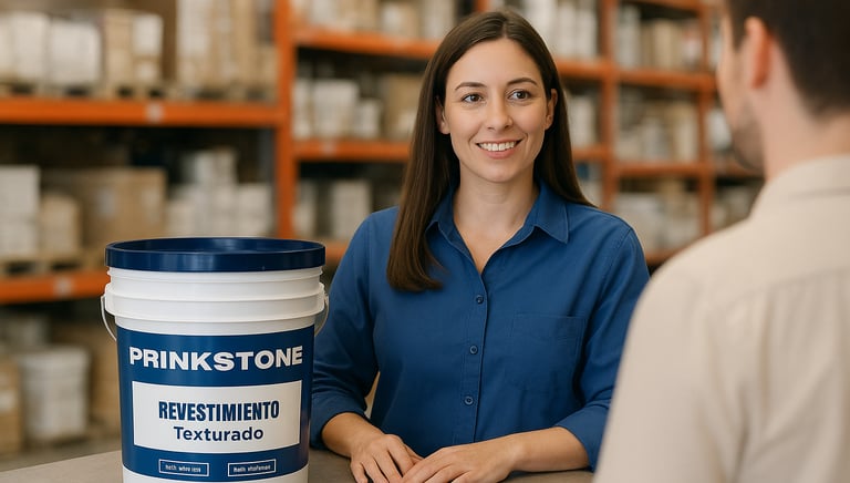 Personal atendiendo al publico con un balde de prinkstone