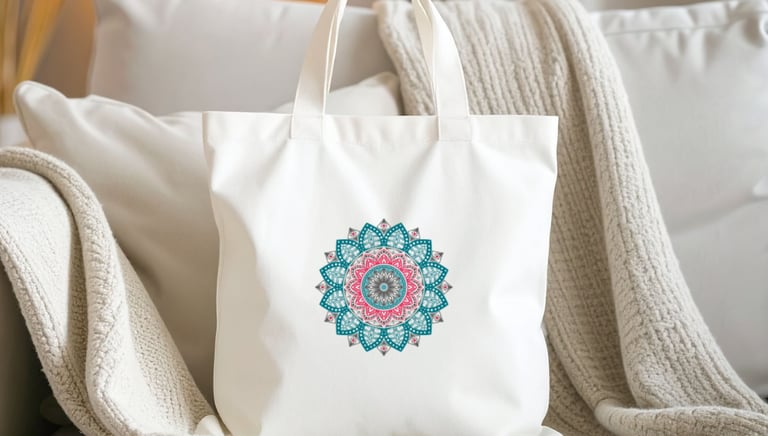 Handmade jute and canvas bag crafted by Indian artisans